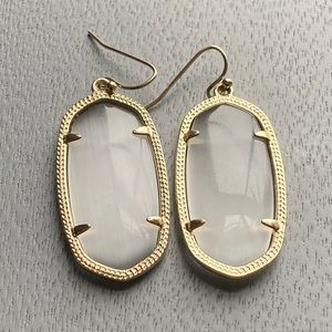 Kendra Scott Elle gold drop earrings opal gemstone